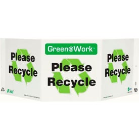 Zing Green at Work Tri-View Sign Please Recycle w/ Recycle Symbol 20