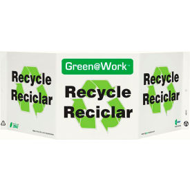 Zing Green at Work Tri-View Sign Recycle/Reciclar 20