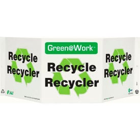 Zing Green at Work Tri-View Sign Recycle/Reciclar 20