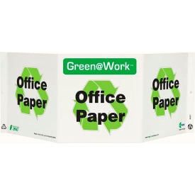 Zing Green at Work Tri-View Sign Office Paper with Recycle Symbol 20