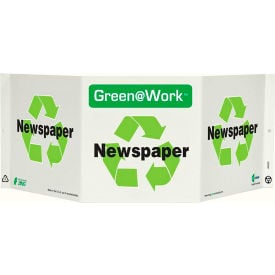 Zing Green at Work Tri-View Sign Newspaper with Recycle Symbol 20