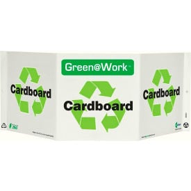 Zing Green at Work Tri-View Sign Cardboard with Recycle Symbol 20