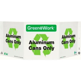 Zing Green at Work Tri-View Sign Aluminum Cans Only 20