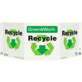Zing Green at Work Tri-View Sign Recycle with Recycle Symbol 20
