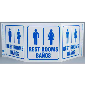 Zing Eco Public Facility Tri View Sign Rest Rooms/Banos 20