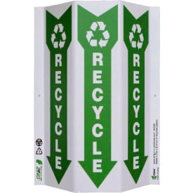 Zing Green at Work Tri-View Sign Recycle with Recycle Symbol 9
