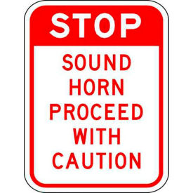 Zing® Eco Parking Sign Stop Sound Horn Proceed With Caution 18