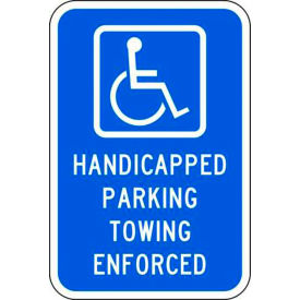 Zing® Eco Parking Sign Handicapped Parking Towing Enforced 18