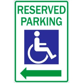 Zing® Eco Parking Sign Reserved Handicap Parking Right Arrow 18