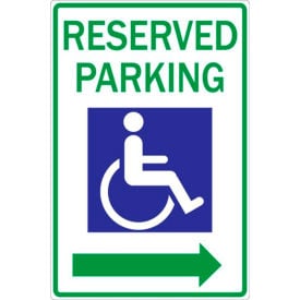 Zing® Eco Parking Sign Reserved Handicap Parking w/Left Arrow 18