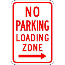 Zing® Eco Parking Sign No Parking Loading Zone w/Right Arrow 18