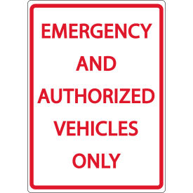 Zing® Eco Parking Sign Emergency And Authorized Vehicles Only 18