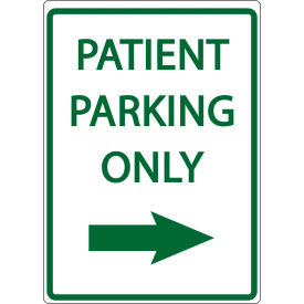 Zing® Eco Parking Sign Patient Parking Only with Right Arrow 18