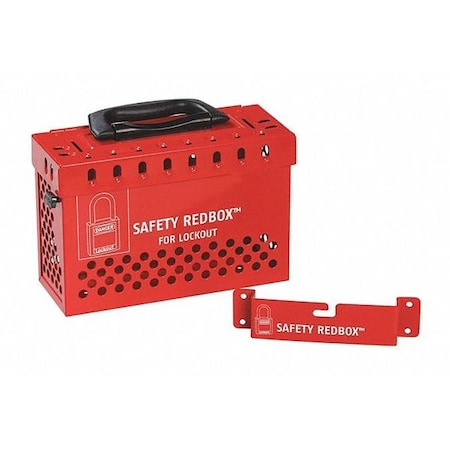 Group Lockout Box, Red, 9-1/2 in. W, Steel MPN:45NA01