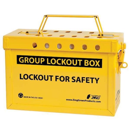 Group Lockout Box, 13 Locks Max, Yellow MPN:6061