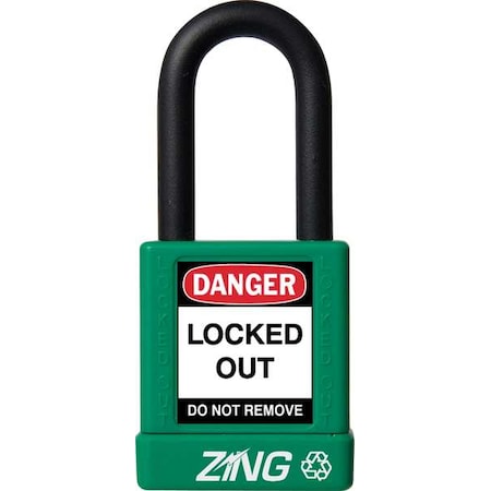 Lockout Padlock, Keyed Different, Aluminum, Green, 1 1/2 in Shackle Height, 1 1/2 in Body Width MPN:7034