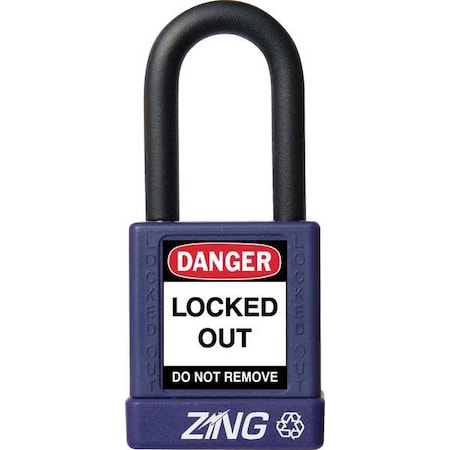 Lockout Padlock, Keyed Different, Aluminum, Purple, 1 1/2 in Shackle Height, 1 1/2 in Body Width MPN:7040