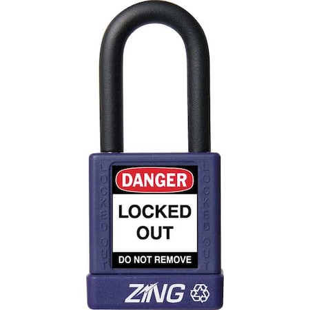 Lockout Padlock, Keyed Alike, Aluminum, Purple, 1 1/2 in Shackle Height, 1 1/2 in Body Width MPN:7041