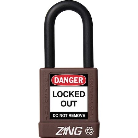 Lockout Padlock, Keyed Alike, Aluminum, Brown, 1 1/2 in Shackle Height, 1 1/2 in Body Width MPN:7045