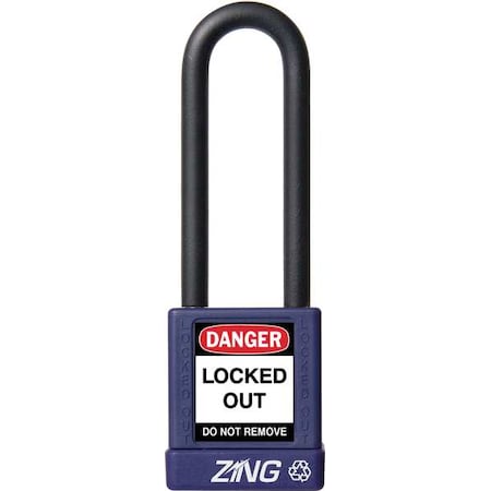 Lockout Padlock, Keyed Different, Aluminum, Purple, 3 in Shackle Height, 1 1/2 in Body Width MPN:7056