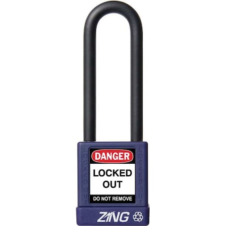Lockout Padlock, Keyed Alike, Aluminum, Purple, 3 in Shackle Height, 1 1/2 in Body Width MPN:7057