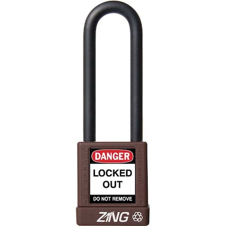 Lockout Padlock, Keyed Different, Aluminum, Brown, 3 in Shackle Height, 1 1/2 in Body Width MPN:7060