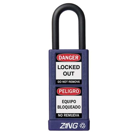 Lockout Padlock, Keyed Alike, Aluminum, Purple, 1 1/2 in Shackle Height, 1 1/2 in Body Width MPN:7081