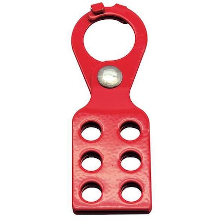 Lockout Hasp, Red, Recycled Steel, 6 Max. No. of Padlocks, 3/8 in Max. Shackle Dia. MPN:7106