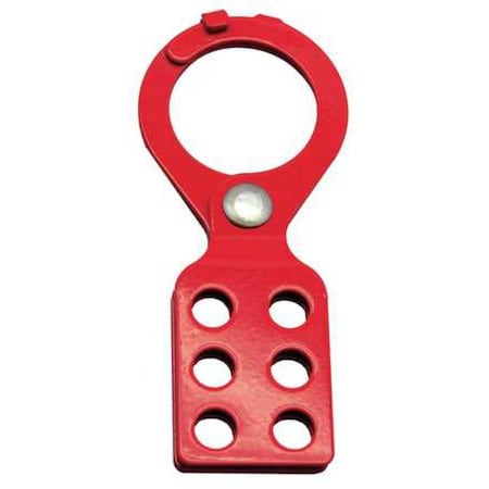 Lockout Hasp, Red, Recycled Steel, 6 Max. No. of Padlocks, 3/8 in Max. Shackle Dia. MPN:7107
