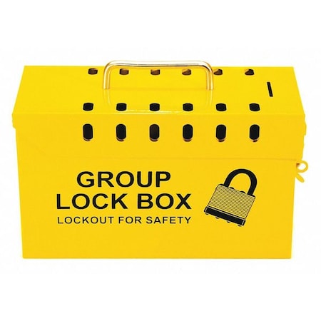 Group Lockout Box, Yellow, 10 in. W MPN:7299Y-UN
