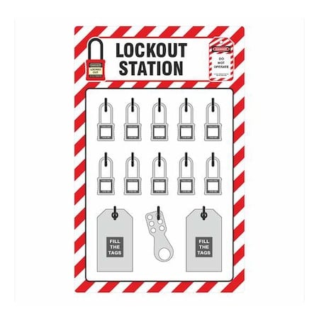 Lockout Tagout Shadow Board, 15