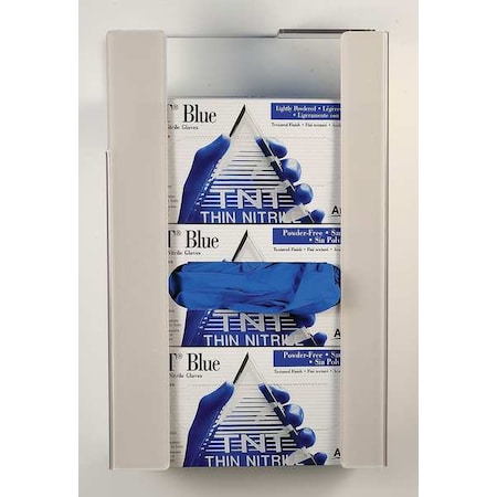 Universal Mount Glove Dispenser, PETG, Holds (3) Boxes, White MPN:7225