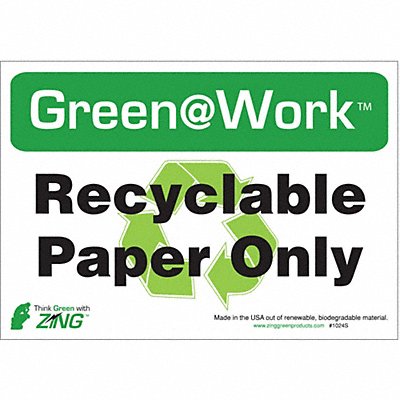 Recycling Adhesive Sign 7x10in PK5 MPN:1026S