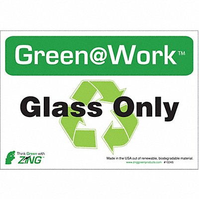 Recycle Label Glass Only 7x10 in PK 5 MPN:1030S