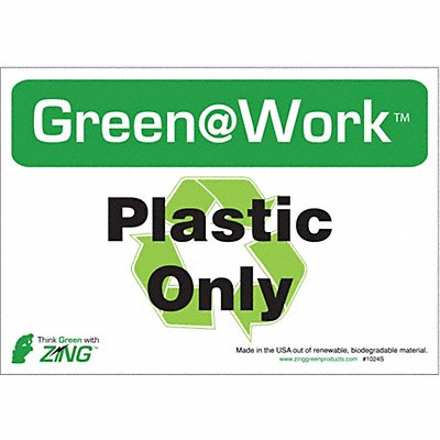 Plastic Only Adhsve Sign 7x10in PK5 MPN:1031S