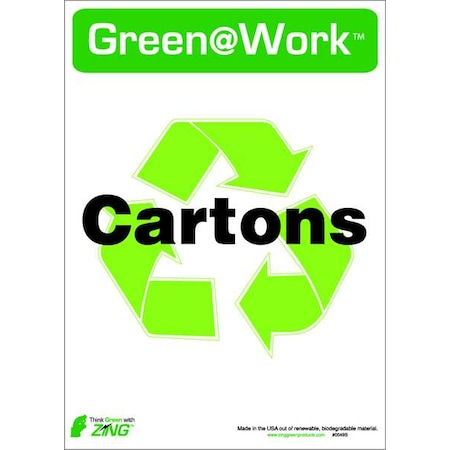Green at Work, Cartons, 10 in W x 7 in H, Horizontal Rectangle, Plastic MPN:0049S
