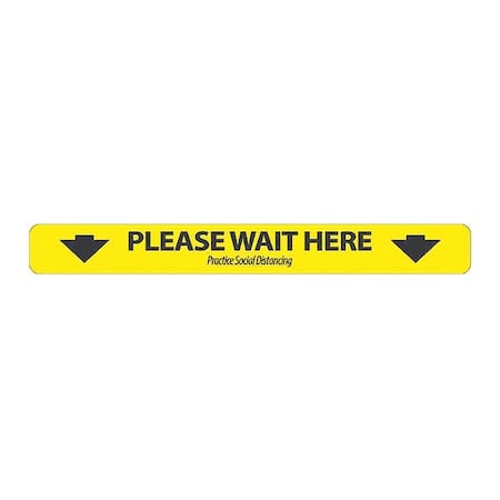 Safety Sign, 2 1/4 in H, 20 in W, Plastic, Rectangle, English, 10165, PK10 MPN:10165