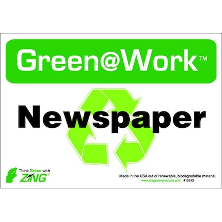 Green at Work, Newspaper, 10 in W x 7 in H, Horizontal Rectangle, Plastic MPN:1022S