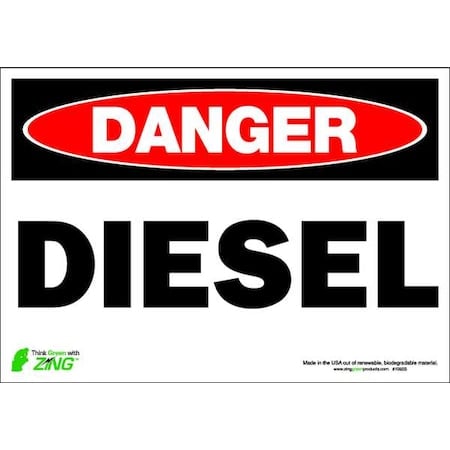Danger Sign, 7 in H, 10 in W, Polyester, Rectangle, English, 1092S MPN:1092S