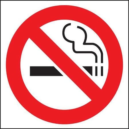 No Header, No Smoking Pictogram, 6 in W x 6 in H, Rectangle, Plastic MPN:1841D