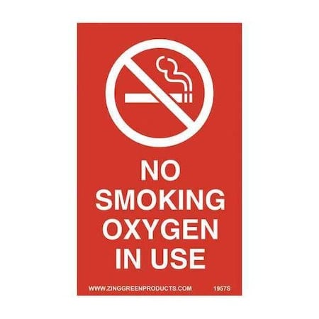 Label, Oxygen In Use No Smoking, PK2 MPN:1957S
