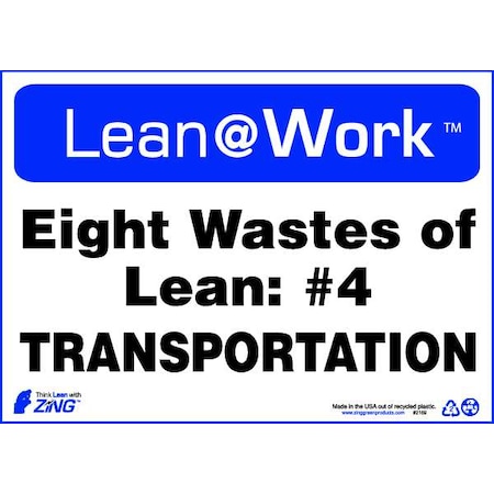 Lean Processes Sign, 10 in H, 14 in W, Plastic, Rectangle, English, 2169 MPN:2169