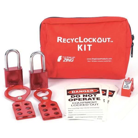 Lockout Tagout Kit w/Alum Padlock 11 Component MPN:2731