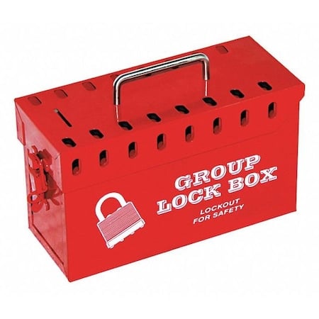 Group Lockout Box 13-Hole Steel Red MPN:7299R-UN