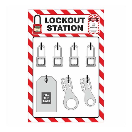 Lockout Station Shadow Board 4 Padlock MPN:7800