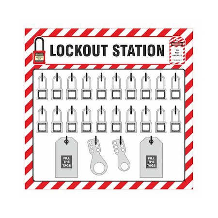 Lockout Station Shadow Board 20 Padlock MPN:7802