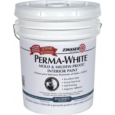 Interior Paint, Eggshell, Latex Base, Eggshell, 5 gal MPN:02770