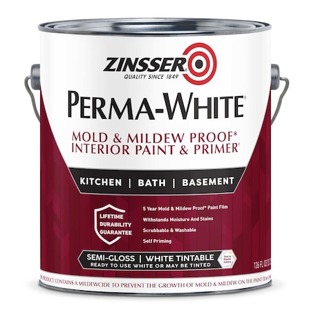 Interior Paint, Semi-Gloss, Water Base, Semi-gloss, 1 gal MPN:2761