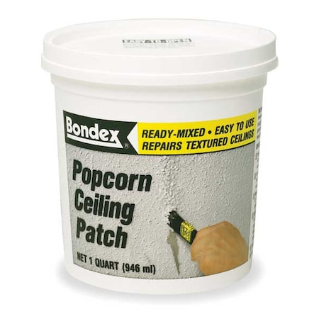 Popcorn Ceiling Patch, 1 qt, Pail, White, Ready-Mixed Popcorn Ceiling Patch MPN:76084