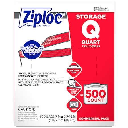 Reclosable Poly Bag, Double Zip Seal, 7-7/16